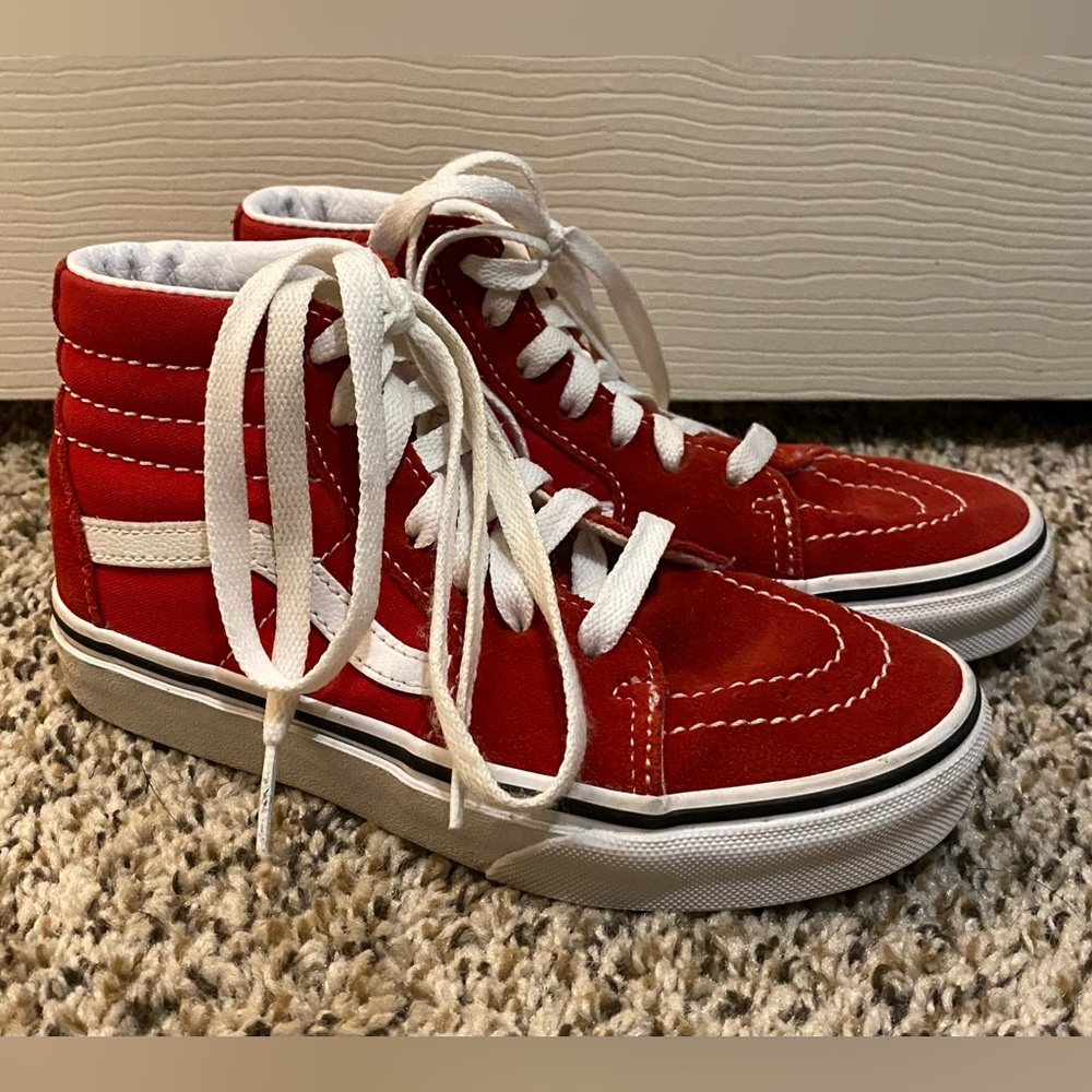 Kids Boys Girls Vans High Top Sneakers Shoes Size 1